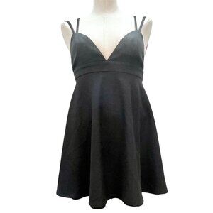 NBD The XNaven Twins Small Black Mini Dress Spaghetti Straps Cross Back